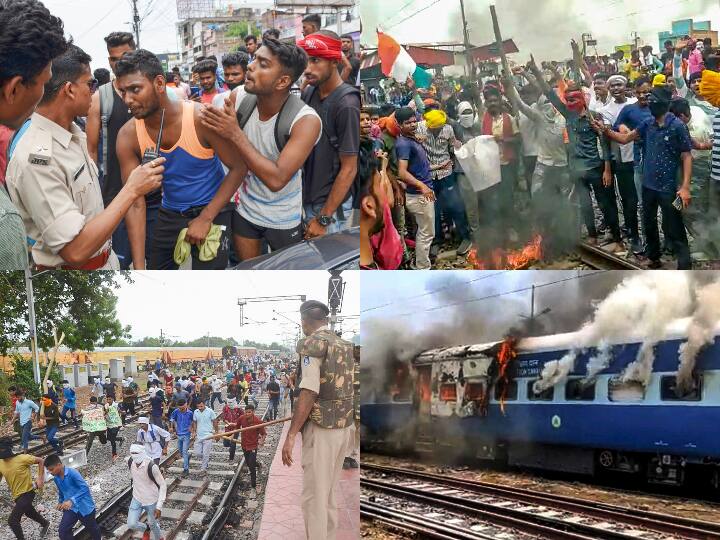 Protest third days continue over Army recruitment new scheme Agnipath in Bihar and other states बापूधाम मोतिहारी से हैदराबाद तक पहुंची 'अग्निपथ' पर विरोध की लपटें, बिहार-यूपी के बाद अब सिकंदरबाद में प्रदर्शन कर फूंकी ट्रेन