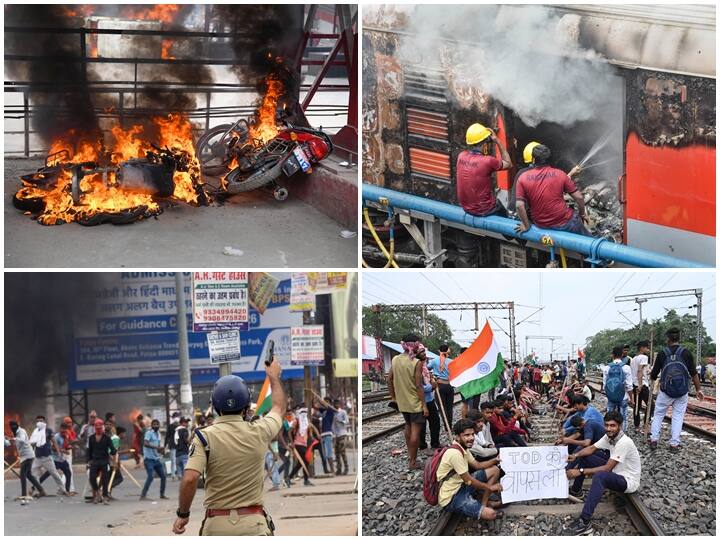 Agnipath Protests Flare Up: One Killed, Trains Torched. Haryana Suspends Internet Agnipath Protests: One Dead In Telangana, Trains Set On Fire, Stations Vandalised In UP & Bihar | Updates