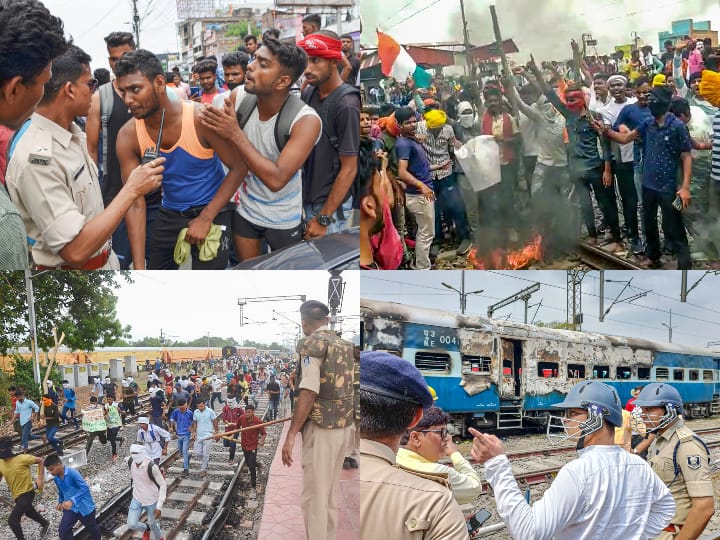 Agnipath Scheme के खिलाफ तीसरे दिन हिंसक प्रदर्शन, जम्मूतवी-गुवाहाटी एक्सप्रेस ट्रेन में लगाई आग, बलिया में पुलिस ने किया लाठीचार्ज