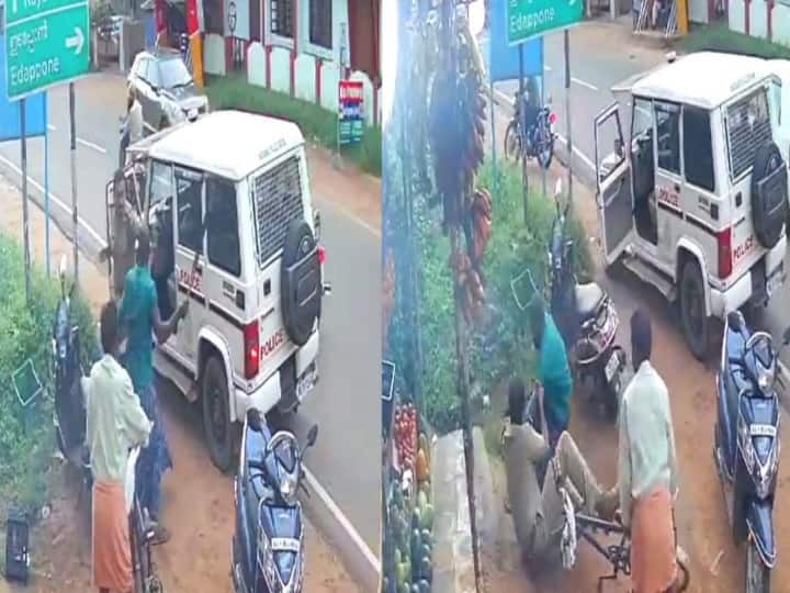 Kerala : rowdy man tried to cut a police SI with a knife - watch video நடுரோட்டில் பட்டாக்கத்தியுடன் பாய்ந்த ரவுடி... தனி ஆளாய் சமாளித்த போலீஸ்.!  வைரல் வீடியோ!