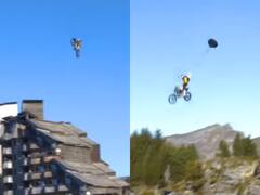 Viral: पहाड़ों के बीच ऊंची इमारत के ऊपर से हवा को चीरता आया ये स्टंटबाज, दिल दहला देगा वीडियो