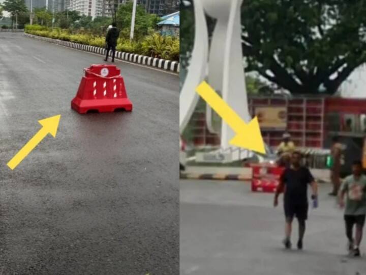 Traffic cop blocked road for his morning walk in Kerala has been issued notice வாக்கிங் செல்வதற்காக சாலையை மறித்த போக்குவரத்துக் காவலர்.. கொந்தளித்த பொதுமக்கள்..