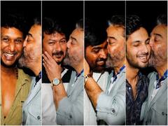 Kamalhaasan Kiss Vikram Crew: கொட்டும் கோடிகள்..மொத்தமாக முத்தமழை பொழிந்த கமல்ஹாசன்.. வைரலாகும் போட்டோஸ்..!