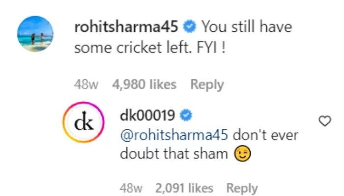 IND vs SA: जब रोहित शर्मा ने दिनेश कार्तिक से कहा था तुम में अभी क्रिकेट बचा है, अब वायरल हुई पुरानी चैट