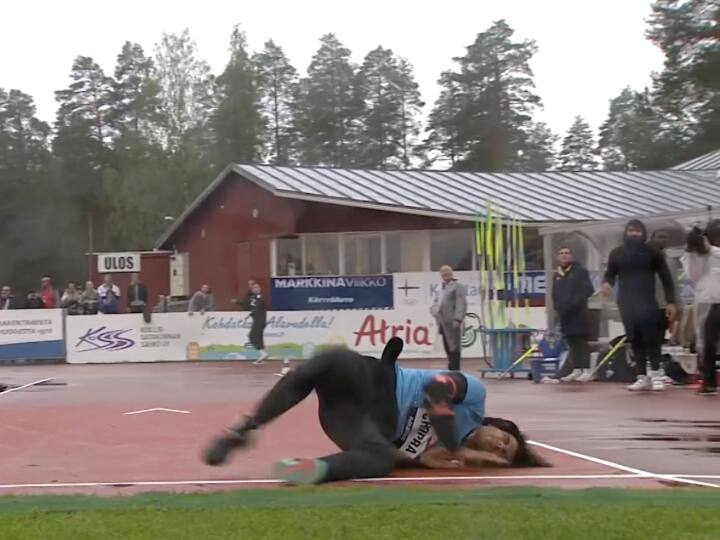 Olympic Champion Neeraj Chopra's Rough Fall During Kuortane Games In Finland Watch Video WATCH | Olympic Champion Neeraj Chopra's Rough Fall During Kuortane Games In Finland
