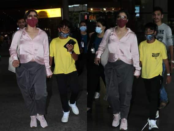 Kajol Airport Look: एयरपोर्ट पर बेटे युग का हाथ थामे दिखीं काजोल देवगन, वायरल हुईं फोटोज Kajol Airport Look: एयरपोर्ट पर बेटे युग का हाथ थामे दिखीं काजोल देवगन, वायरल हुईं फोटोज