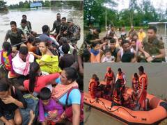 Photos: असम में बाढ़ से भयावह हालात,  4 दिन में सेना ने 4500 से ज्यादा लोगों को बचाया, तस्वीरों में देखें तबाही का मंजर