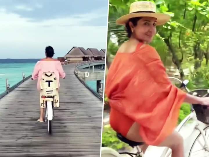 Anushka Sharma Latest Video: बेटी वामिका के साथ मालदीव में साइकिल चलाती नज़र आईं अनुष्का शर्मा, वायरल हुआ वीडियो!