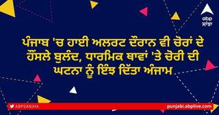 ਪੰਜਾਬ 'ਚ ਹਾਈ ਅਲਰਟ ਦੌਰਾਨ ਵੀ ਚੋਰਾਂ ਦੇ ਹੌਂਸਲੇ ਬੁਲੰਦ, ਧਾਰਮਿਕ ਥਾਵਾਂ 'ਤੇ ਚੋਰੀ ਦੀ ਘਟਨਾ ਨੂੰ ਇੰਝ ਦਿੱਤਾ ਅੰਜਾਮ