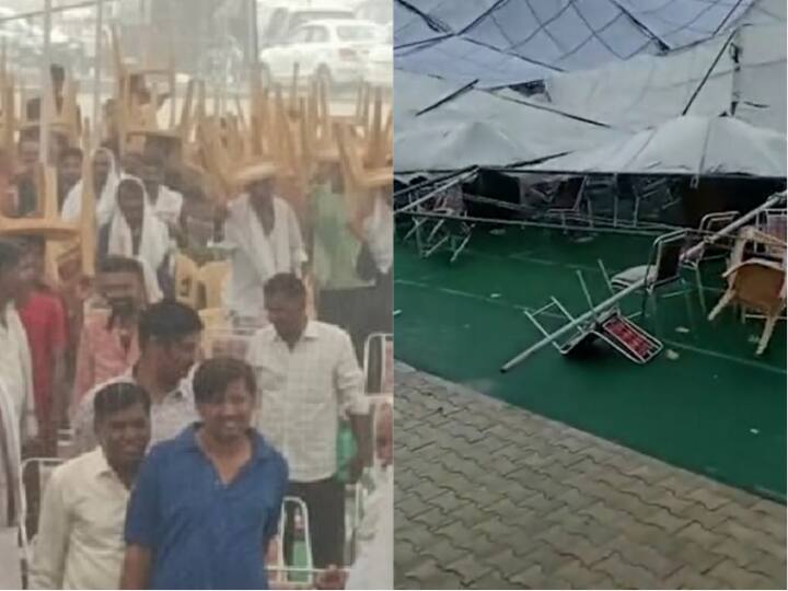 Kota News Tent fell in Devnarayan Housing Scheme program in Kota in Rajasthan ann Kota News: कोटा में देवनारायण आवासीय योजना के कार्यक्रम में मंत्री का भाषण का खत्म होते ही गिरा टेंट, फंस गए कई लोग