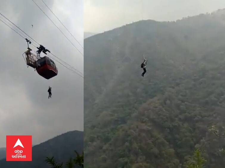 Cable car trolly with tourists stuck mid-air at Parwanoo Timber Trail, rescue operation underway in Himachal Pradesh Cable Car Mishap: હિમાચલના પરવાણુંમાં કેબલ કાર ટ્રોલીમાં ખામી, 11 મુસાફરો હવામાં લટકી રહ્યાં છે, જુઓ રેસ્ક્યુનો દિલધડક Video