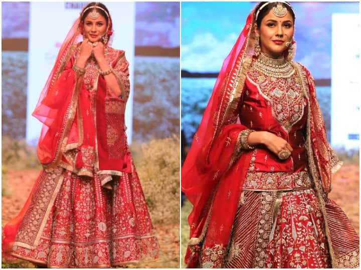 Shehnaaz Gill Makes Her Ramp Debut As A Bride In Red, Performs Bhangra To Sidhu Moosewala’s Song