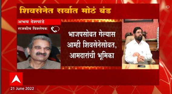 Abhay Deshpande : शिवसेनेमधून बाहेर पडणारे लोक नेमकी काय भूमिका घेणार? ABP Majha