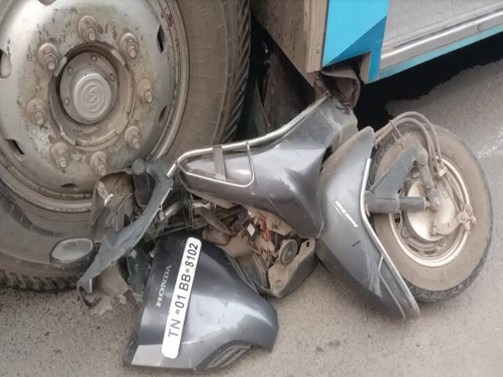 Tanjavur: bus hit scooty private bus driver used drug தஞ்சாவூர்: கஞ்சா போதை டிரைவரால் பறிபோன இளம்பெண்ணின் உயிர்..!