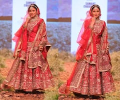 Shehnaaz Gill : पंजाबी कुडी शहनाज गिलचा 'ब्रायडल लूक', रॅम्प वॉकचे फोटो व्हायरल