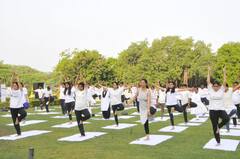 International Yoga Day: जगप्रसिद्ध वेरूळ लेणीसमोर 'योगा उत्सवा'चे आयोजन
