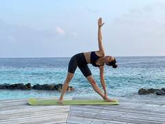 International Yoga Day 2022: रकुल प्रीत ने ऐसे मनाया योग दिवस, समंदर किनारे करती दिखीं योगासन
