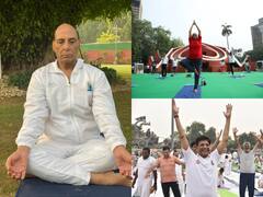 International Yoga Day 2022: Cabinet Ministers Perform Yoga Asanas In Different Parts Of Country — SEE PICS