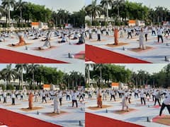 International Yoga Day 2022: अंतरराष्ट्रीय योग दिवस पर राजभवन में हुआ योगाभ्यास, राज्यपाल आनंदीबेन और सीएम योगी ने लिया हिस्सा