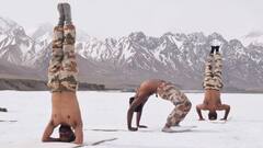 ITBP के जवानों ने लद्दाख की कड़कड़ाती ठंड में किया योगाभ्यास | International Yoga Day 2022
