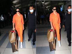 Deepika Padukone Pics: एयरपोर्ट पर कूल लुक में नजर आईं दीपिका पादुकोण, ऑरेंज आउटफिट में फैंस को बनाया दीवाना