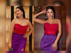 Sunny Leone : रेड ऑफ शोल्डर ड्रेसमध्ये सनी लिओनीचा जलवा