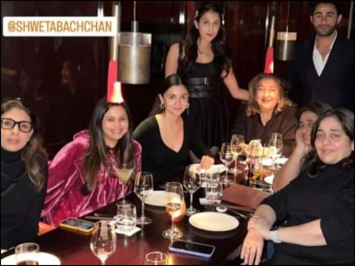 Alia Bhatt takes break from shooting Heart of Stone, meets Ranbir Kapoor's family in London for dinner Alia bhatt: हॉलीवुड प्रोजेक्ट की शूटिंग के बीच वक्त निकालकर रणबीर कपूर की फैमिली के साथ डिनर पर पहुंची आलिया भट्ट