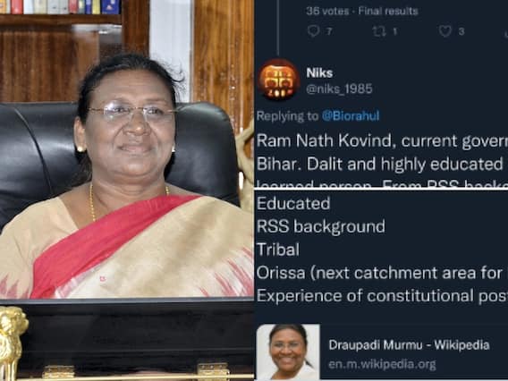 President Election: Twitter यूजर ने द्रौपदी मुर्मू को लेकर पहले ही कर दी थी सटीक भविष्यवाणी!, जानिए पहले कौन सी बातें हुई सच President Election: Twitter यूजर ने द्रौपदी मुर्मू को लेकर पहले ही कर दी थी सटीक भविष्यवाणी!, जानिए पहले कौन सी बातें हुई सच