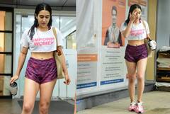 Sara Ali Khan Photos: જીમની બહાર સ્પોટ થઈ સારા અલી ખાન, વર્કઆઉટ લુક થયો વાયરલ