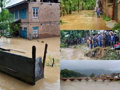 Jammu Kashmir Flood: जम्मू-कश्मीर में भारी बारिश के बाढ़ जैसे हालात, जनजीवन अस्त-व्यस्त, देखें तस्वीरें