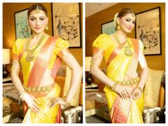 Urvashi Rautela Photos: कांजीवरम साड़ी में बला की खूबसरत लगीं उर्वशी रौतेला, दिलकश अदाएं चुरा लेंगी आपकी नींदें