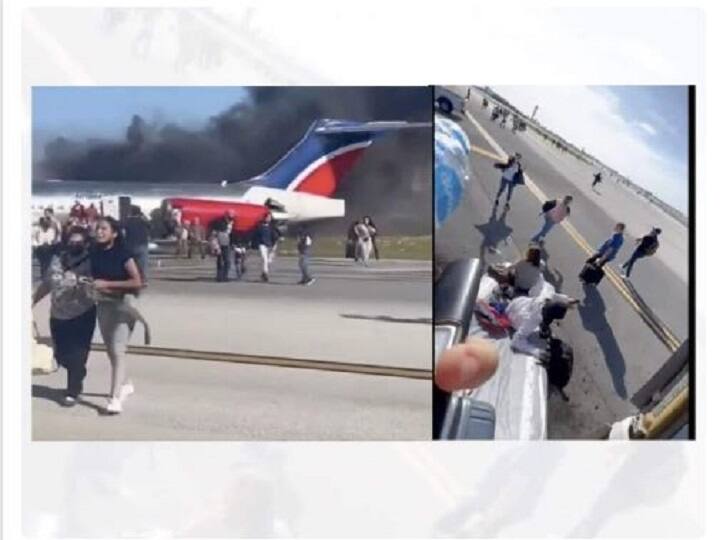 US Miami plane crash Aircraft carrying 126 crash lands Florida airport video captures passengers fleeing Miami Plane Crash: தீப்பற்றி கொண்ட விமானம்...126 பயணிகளின் நிலை என்ன? லேண்டிங் கியர் பழுதானதால் ஏற்பட்ட விபரீதம்...