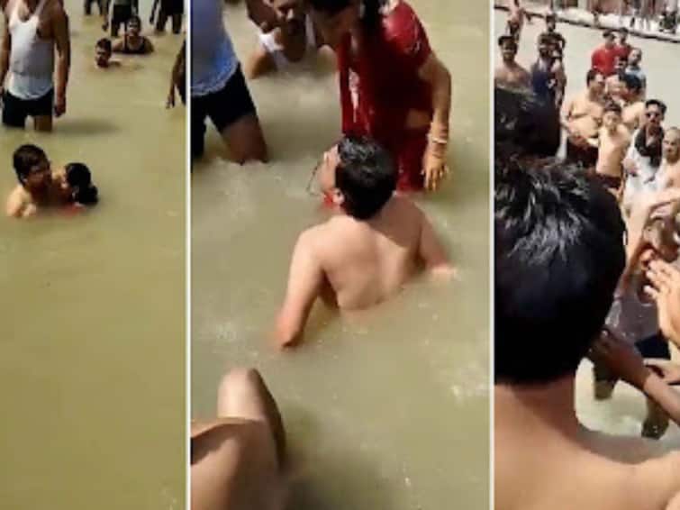 Ayodhya: Angry Mob Thrashes Man For 'Kissing His Wife' While Bathing In Saryu River — WATCH