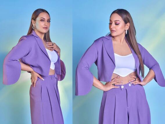 पर्पल आउटफिट्समध्ये सोनाक्षीच्या ग्लॅमरस अदा!