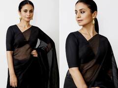 Rasika Dugal Photos : ब्लैक ट्रांसपेरेंट साड़ी में कालीन भैया की 'बहू' ने करवाया किलर फोटोशूट