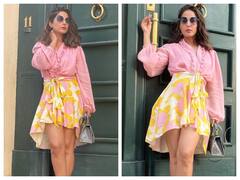 Hina Khan Photos: पिंक एंड येलो आउटफिट पहन हिना खान ने दिए कमाल के पोज, स्टाइलिश अंदाज़ बना देगा आपको भी दीवाना!