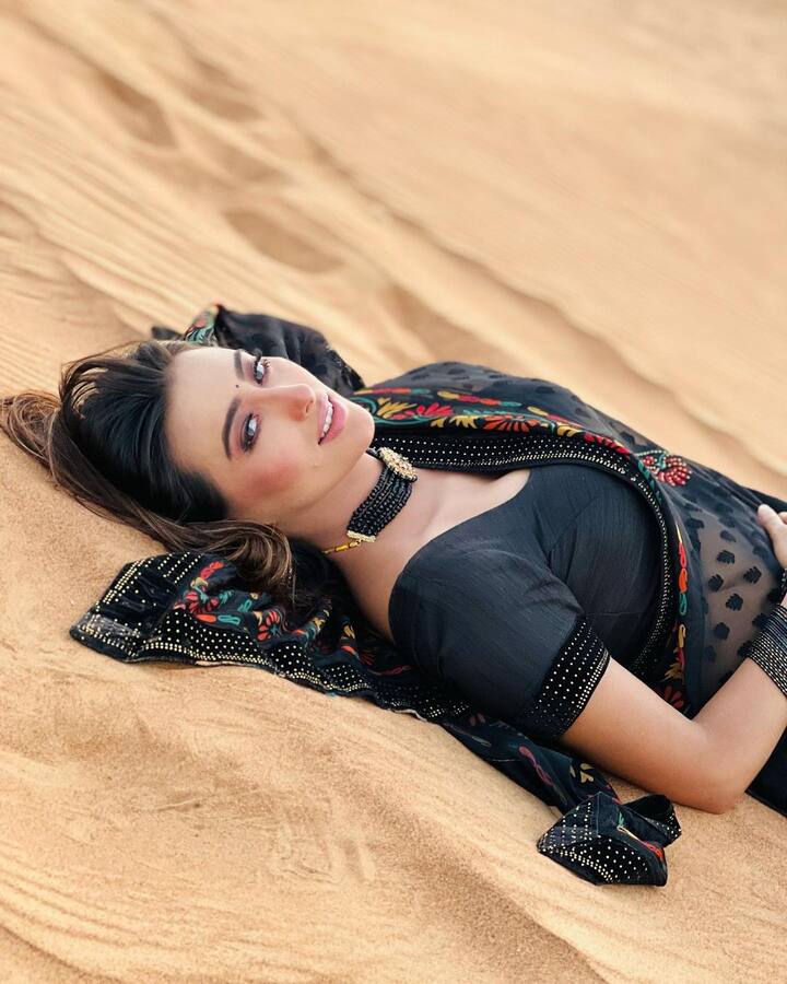 બ્લેક ડ્રેસ પહેરીને શ્વેતા ક્યારેક બાથરૂમમાં સેલ્ફી લેતી જોવા મળી રહી છે તો ક્યારેક સીડી પર પોઝ આપતી જોવા મળી હતી.