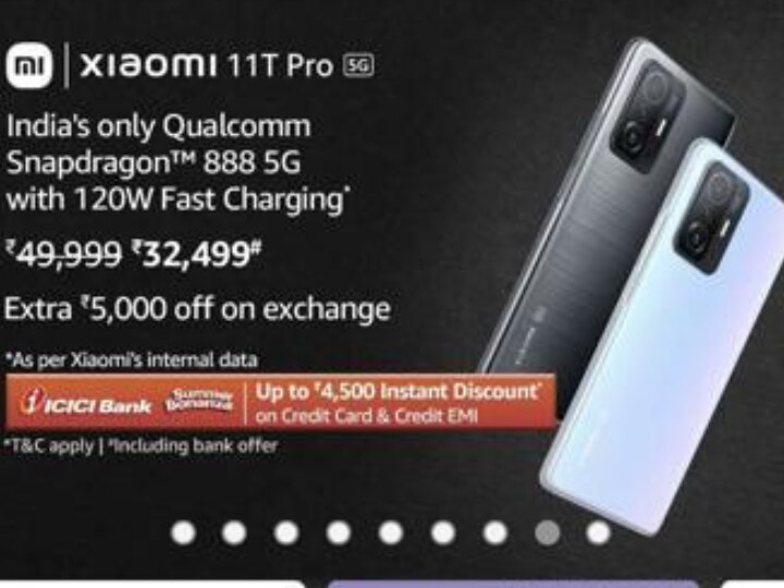 Xiaomi 11T Pro 5G Hyperphone(Meteorite Black,12GB RAM,256GB Storage), SD 888  5G, 120W HyperCharge, 6 Months Free Screen Replacement for Prime
