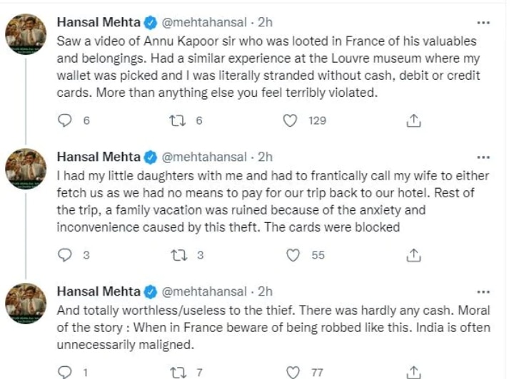 Hansal Mehta Tweet: अन्नू कपूर के साथ फ्रांस में बड़ा हादसा, हंसल मेहता ने भी सुनाई अपनी आपबीती