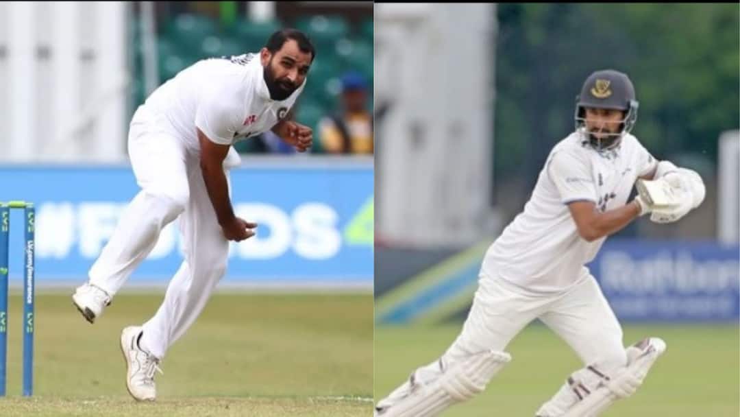 India Warm Up Match: খাতা না খুলেই শামির বলে আউট পূজারা, ভারতীয় পেসারের অভিনব সেলিব্রেশন ভাইরাল Mohammad Shami jumps on Cheteshwar Pujara after dismissing him for a duck India Warm Up Match: খাতা না খুলেই শামির বলে আউট পূজারা, ভারতীয় পেসারের অভিনব সেলিব্রেশন ভাইরাল