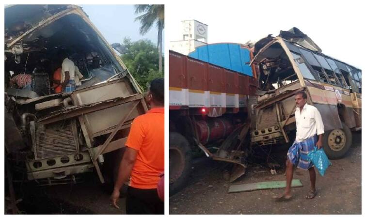 Dharmapuri Pappireddipatti 22 injured as truck collides with government bus Dharmapuri bus accident: தருமபுரி அருகே அரசு பேருந்து மீது லாரி மோதல்; ஓட்டுநரின் எச்சரிக்கையால் பெரும் விபத்து தவிர்ப்பு