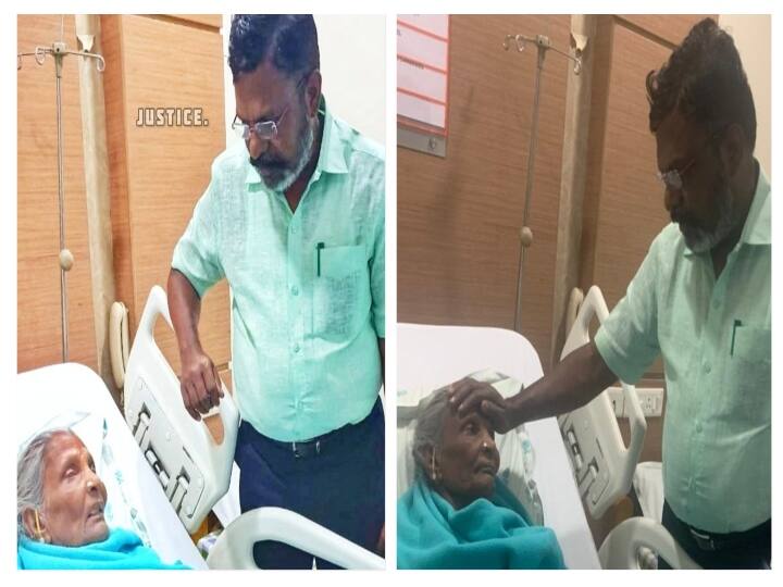 vck leader and chidambaram mp thirumavalavan mother admitted hospital 'அநாதையா போட்டுட்டு ஊர சுத்துர' தாயின் வார்த்தைகளால் கலங்கிப்போன திருமா! வருத்தத்துடன் ட்வீட்!
