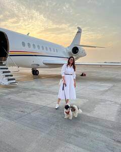 Keerthy Suresh with pet:செல்ல நாய்க்குட்யுடன் விமானத்தில் பறந்த கீர்த்தி சுரேஷின் போட்டோ கிளிக்