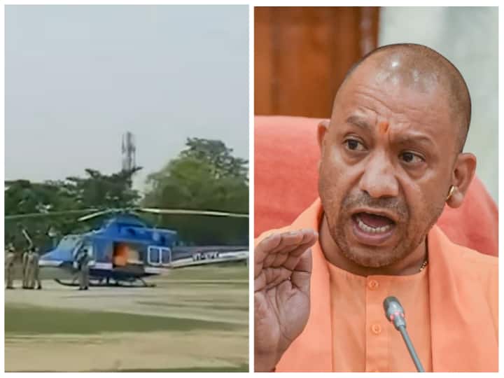 Yogi Adityanath's chopper makes emergency landing in Varanasi after bird hit Yogi Adityanath Helicopter: CM યોગી આદિત્યનાથના હેલિકોપ્ટર સાથે ટકરાયુ પક્ષી,  વારાણસીમાં કરાયુ ઇમરજન્સી લેન્ડિંગ