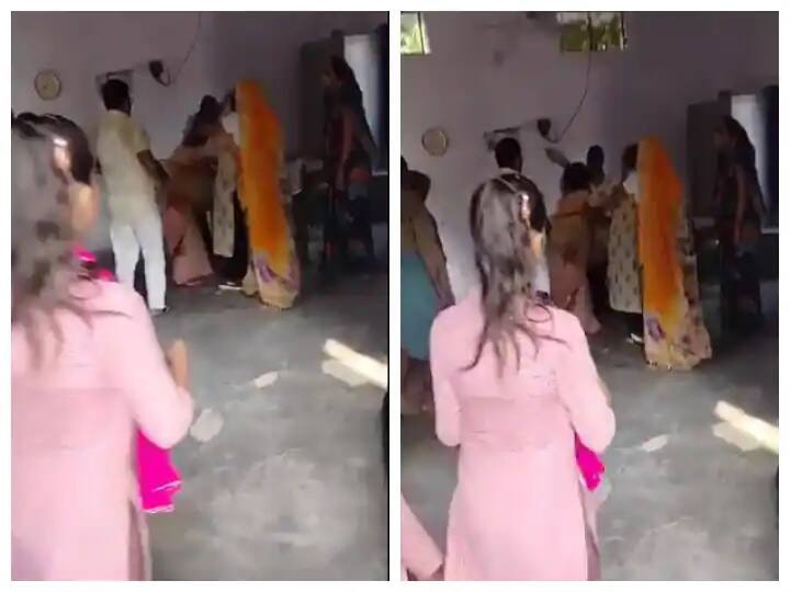 Govt School Principal Thrashes Female Teacher With Shoes For Coming Late In Lakhimpur Khiri Viral Video: મહિલા શિક્ષક શાળામાં મોડા પહોંચ્યા તો પ્રિન્સિપાલે ચપ્પલ વડે પિટાઈ કરી, પછી શું થયું ? જુઓ વીડિયો