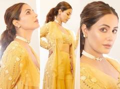 Hina Khan Pics: इंडो वेस्टर्न लिबास में सूरज की किरणों की तरह चमक रही हैं हिना खान, ढा रही हैं कयामत