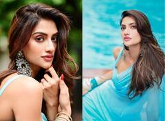 Nusrat Jahan Photos: बंगाली एक्ट्रेस नुसरत जहां ने ब्लू साड़ी में बिखेरा जलवा, अदाएं देख फैंस की बढ़ गई धड़कनें