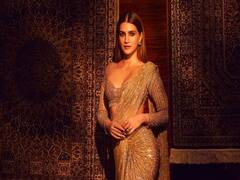 Kriti Sanon: బంగారు రంగు చీరలో సెక్సీ లుక్స్‌తో కృతి సనన్