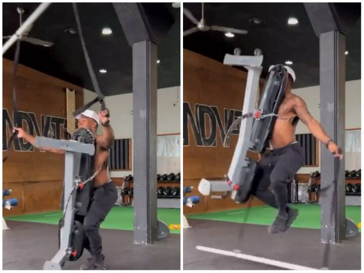 Fitness Freak Man did amazing workouts to lose weight Watch: वजन कम करने के लिए शख्स ने किया हैरतअंगेज वर्कआउट, वीडियो देख पसीने छूट जायेंगे
