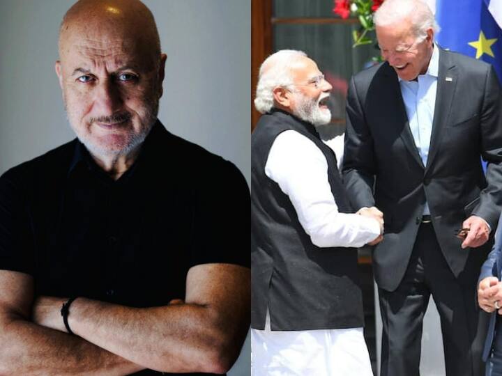 Anupam Kher Share PM Modi and US President Joe Biden Video From G7 summit Anupam Kher On PM Modi: सबको छोड़ पीएम मोदी से मिलने लगे राष्ट्रपति बाइडेन, अनुपम खेर बोले- बाइडेन भाई को...